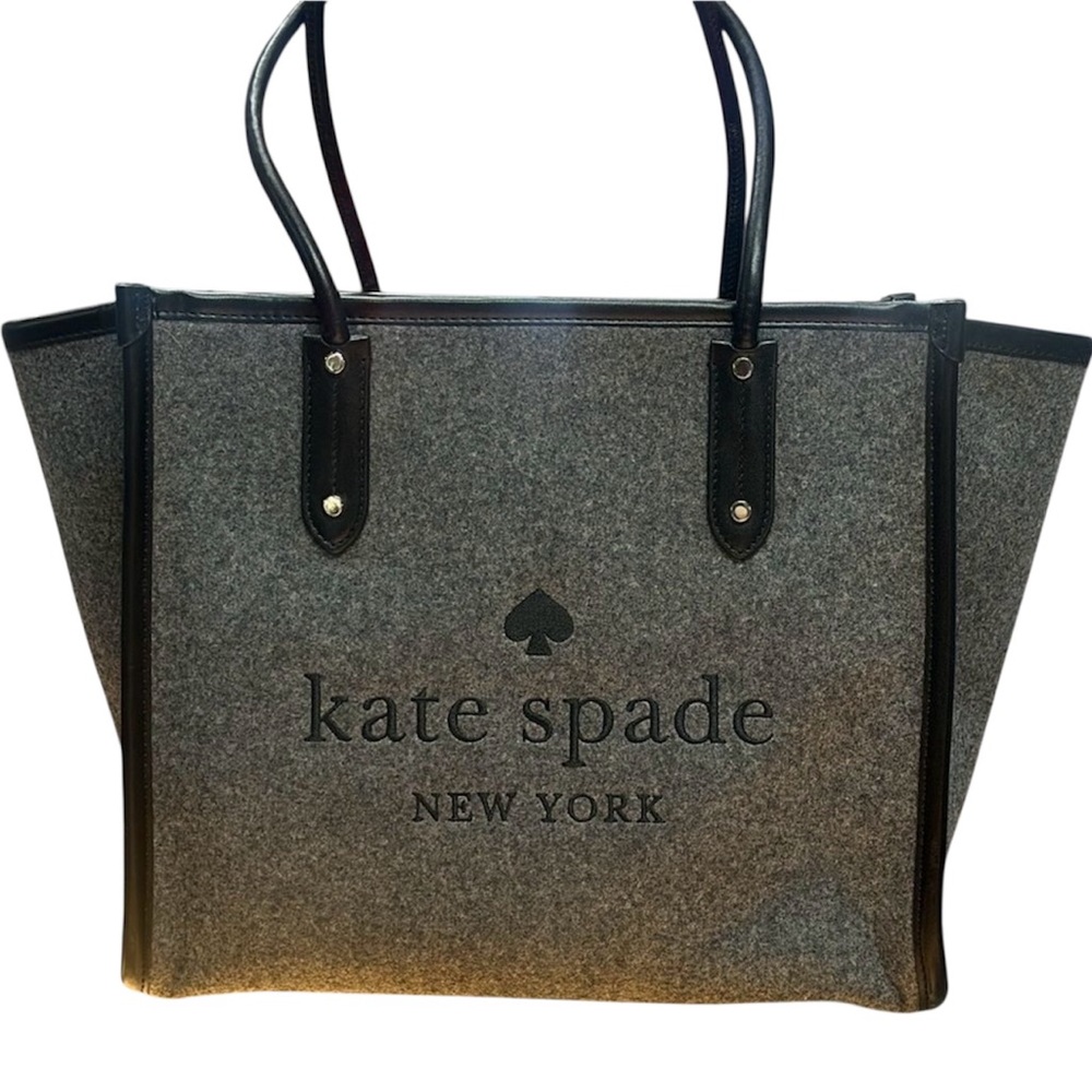 Kate Spade Ella NWOT Gray & Black Tote Shoulder Bag - Picture 9 of 9